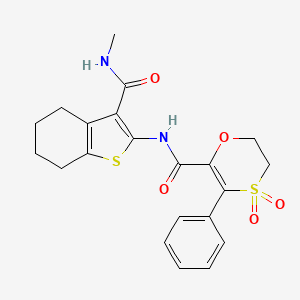 N-[3-(methylcarbamoyl)-4,5,6,7-tetrahydro-1-benzothiophen-2-yl]-3-phenyl-5,6-dihydro-1,4-oxathiine-2-carboxamide 4,4-dioxide