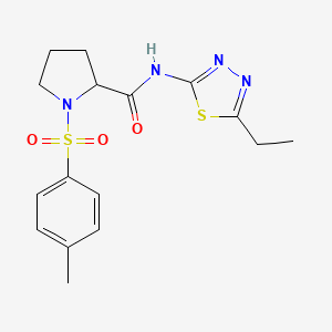 N-(5-ethyl-1,3,4-thiadiazol-2-yl)-1-(4-methylphenyl)sulfonylpyrrolidine-2-carboxamide