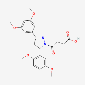 4-[5-(2,5-dimethoxyphenyl)-3-(3,5-dimethoxyphenyl)-4,5-dihydro-1H-pyrazol-1-yl]-4-oxobutanoic acid