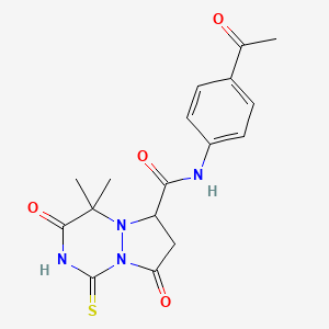 N-(4-acetylphenyl)-3-hydroxy-4,4-dimethyl-8-oxo-1-thioxo-1,4,7,8-tetrahydro-6H-pyrazolo[1,2-a][1,2,4]triazine-6-carboxamide