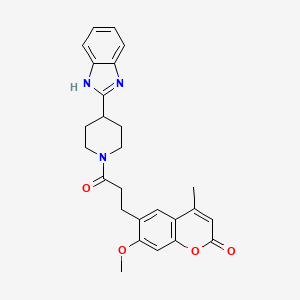 6-{3-[4-(1H-benzimidazol-2-yl)piperidin-1-yl]-3-oxopropyl}-7-methoxy-4-methyl-2H-chromen-2-one