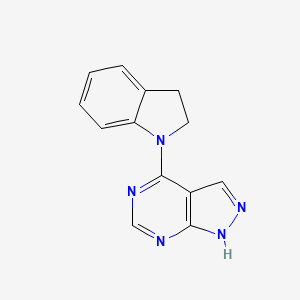 molecular formula C13H11N5 B12210965 4-(2,3-dihydro-1H-indol-1-yl)-2H-pyrazolo[3,4-d]pyrimidine 