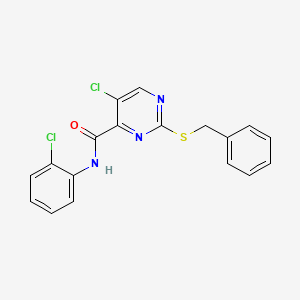 molecular formula C18H13Cl2N3OS B12210970 2-(benzylsulfanyl)-5-chloro-N-(2-chlorophenyl)pyrimidine-4-carboxamide 