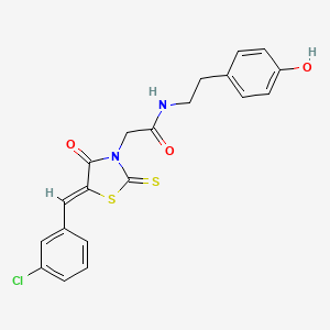 2-[(5Z)-5-(3-chlorobenzylidene)-4-oxo-2-thioxo-1,3-thiazolidin-3-yl]-N-[2-(4-hydroxyphenyl)ethyl]acetamide