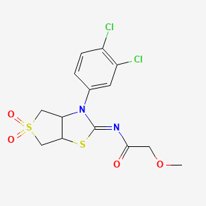 N-[(2E)-3-(3,4-dichlorophenyl)-5,5-dioxidotetrahydrothieno[3,4-d][1,3]thiazol-2(3H)-ylidene]-2-methoxyacetamide