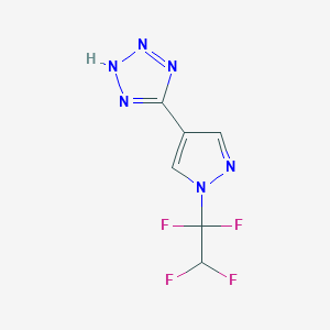 molecular formula C6H4F4N6 B12210995 2H-Tetrazole, 5-[1-(1,1,2,2-tetrafluoroethyl)-1H-pyrazol-4-yl]- CAS No. 956477-77-3