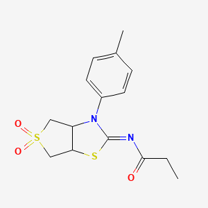 N-[(2Z)-3-(4-methylphenyl)-5,5-dioxidotetrahydrothieno[3,4-d][1,3]thiazol-2(3H)-ylidene]propanamide