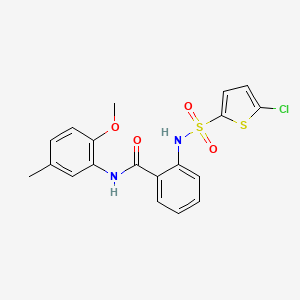 molecular formula C19H17ClN2O4S2 B1221106 2-[(5-氯-2-噻吩基)磺酰氨基]-N-(2-甲氧基-5-甲基苯基)苯甲酰胺 