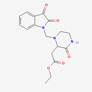 ethyl {1-[(2,3-dioxo-2,3-dihydro-1H-indol-1-yl)methyl]-3-oxopiperazin-2-yl}acetate