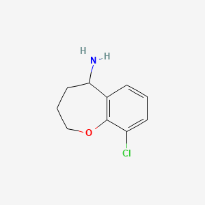 molecular formula C10H12ClNO B12211100 9-Chloro-2,3,4,5-tetrahydro-1-benzoxepin-5-amine 