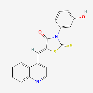 3-(3-Hydroxyphenyl)-5-(4-quinolylmethylene)-2-thioxo-1,3-thiazolidin-4-one