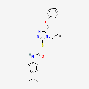 molecular formula C23H26N4O2S B12211130 2-{[5-(phenoxymethyl)-4-(prop-2-en-1-yl)-4H-1,2,4-triazol-3-yl]sulfanyl}-N-[4-(propan-2-yl)phenyl]acetamide 