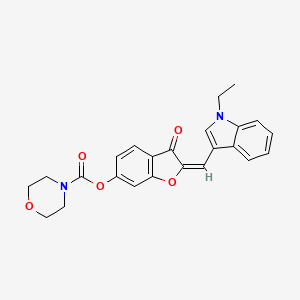 (2E)-2-[(1-ethyl-1H-indol-3-yl)methylidene]-3-oxo-2,3-dihydro-1-benzofuran-6-yl morpholine-4-carboxylate