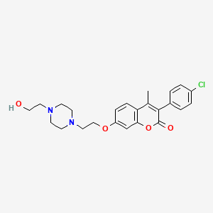 3-(4-chlorophenyl)-7-{2-[4-(2-hydroxyethyl)piperazin-1-yl]ethoxy}-4-methyl-2H-chromen-2-one