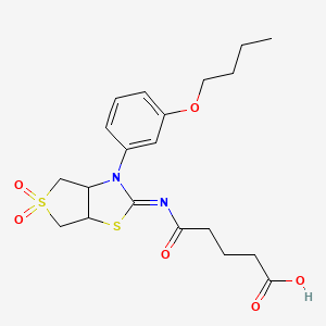 5-{[(2Z)-3-(3-butoxyphenyl)-5,5-dioxidotetrahydrothieno[3,4-d][1,3]thiazol-2(3H)-ylidene]amino}-5-oxopentanoic acid