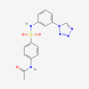 molecular formula C15H14N6O3S B12211199 N-(4-{[3-(1H-tetrazol-1-yl)phenyl]sulfamoyl}phenyl)acetamide 