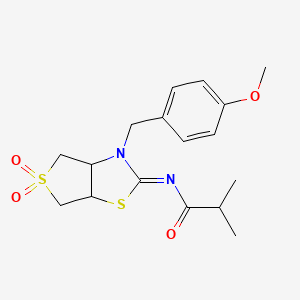 N-[(2Z)-3-(4-methoxybenzyl)-5,5-dioxidotetrahydrothieno[3,4-d][1,3]thiazol-2(3H)-ylidene]-2-methylpropanamide