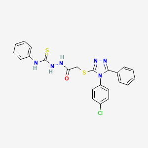 molecular formula C23H19ClN6OS2 B1221123 1-[[2-[[4-(4-Chlorophenyl)-5-phenyl-1,2,4-triazol-3-yl]thio]-1-oxoethyl]amino]-3-phenylthiourea 