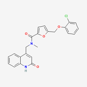 molecular formula C23H19ClN2O4 B12211247 5-[(2-chlorophenoxy)methyl]-N-[(2-hydroxyquinolin-4-yl)methyl]-N-methylfuran-2-carboxamide 