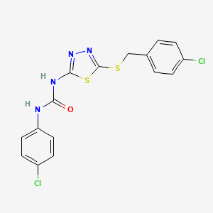 molecular formula C16H12Cl2N4OS2 B1221126 1-(4-氯苯基)-3-[5-[(4-氯苯基)甲硫基]-1,3,4-噻二唑-2-基]脲 