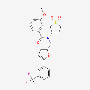 molecular formula C24H22F3NO5S B12211269 N-(1,1-dioxidotetrahydrothiophen-3-yl)-3-methoxy-N-({5-[3-(trifluoromethyl)phenyl]furan-2-yl}methyl)benzamide 