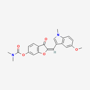 (2E)-2-[(5-methoxy-1-methyl-1H-indol-3-yl)methylidene]-3-oxo-2,3-dihydro-1-benzofuran-6-yl dimethylcarbamate