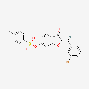 molecular formula C22H15BrO5S B12211294 (2Z)-2-(3-bromobenzylidene)-3-oxo-2,3-dihydro-1-benzofuran-6-yl 4-methylbenzenesulfonate 