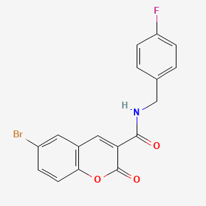 molecular formula C17H11BrFNO3 B12211299 6-bromo-N-[(4-fluorophenyl)methyl]-2-oxo-2H-chromene-3-carboxamide 