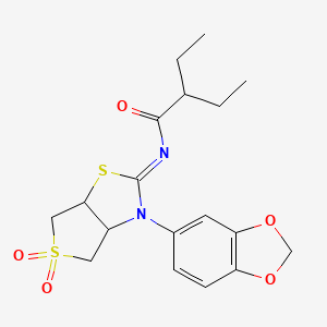 N-[(2Z)-3-(1,3-benzodioxol-5-yl)-5,5-dioxidotetrahydrothieno[3,4-d][1,3]thiazol-2(3H)-ylidene]-2-ethylbutanamide