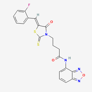 N-(2,1,3-benzoxadiazol-4-yl)-4-[(5Z)-5-(2-fluorobenzylidene)-4-oxo-2-thioxo-1,3-thiazolidin-3-yl]butanamide