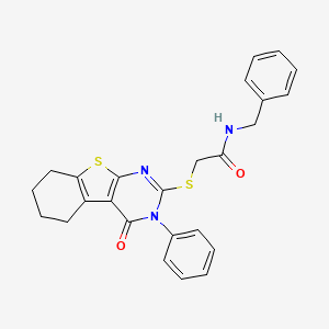 2-(4-oxo-3-phenyl(3,5,6,7,8-pentahydrobenzo[b]thiopheno[2,3-d]pyrimidin-2-ylth io))-N-benzylacetamide