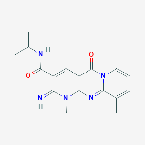 6-imino-7,11-dimethyl-2-oxo-N-propan-2-yl-1,7,9-triazatricyclo[8.4.0.03,8]tetradeca-3(8),4,9,11,13-pentaene-5-carboxamide