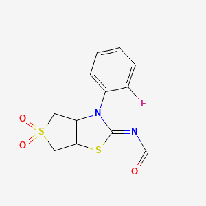 N-[(2Z)-3-(2-fluorophenyl)-5,5-dioxidotetrahydrothieno[3,4-d][1,3]thiazol-2(3H)-ylidene]acetamide