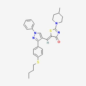 (5Z)-5-({3-[4-(butylsulfanyl)phenyl]-1-phenyl-1H-pyrazol-4-yl}methylidene)-2-(4-methylpiperidin-1-yl)-1,3-thiazol-4(5H)-one