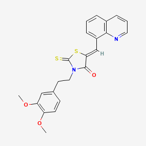 (5Z)-3-[2-(3,4-dimethoxyphenyl)ethyl]-5-(quinolin-8-ylmethylidene)-2-thioxo-1,3-thiazolidin-4-one