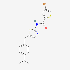 molecular formula C18H17BrN2OS2 B12211389 4-bromo-N-{5-[4-(propan-2-yl)benzyl]-1,3-thiazol-2-yl}thiophene-2-carboxamide 