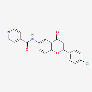 N-[2-(4-chlorophenyl)-4-oxo-4H-chromen-6-yl]pyridine-4-carboxamide