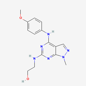 2-({4-[(4-methoxyphenyl)amino]-1-methyl-1H-pyrazolo[3,4-d]pyrimidin-6-yl}amino)ethanol