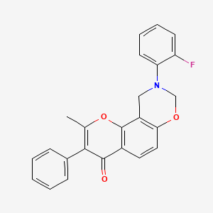 9-(2-fluorophenyl)-2-methyl-3-phenyl-9,10-dihydro-4H,8H-chromeno[8,7-e][1,3]oxazin-4-one