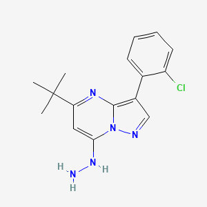 molecular formula C16H18ClN5 B12211444 5-Tert-butyl-3-(2-chlorophenyl)-7-hydrazinylpyrazolo[1,5-a]pyrimidine 