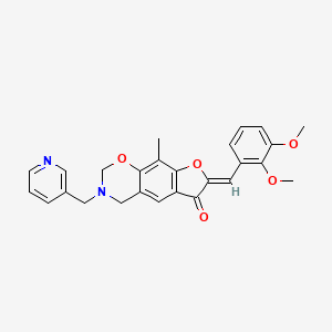 (7Z)-7-(2,3-dimethoxybenzylidene)-9-methyl-3-(pyridin-3-ylmethyl)-3,4-dihydro-2H-furo[3,2-g][1,3]benzoxazin-6(7H)-one