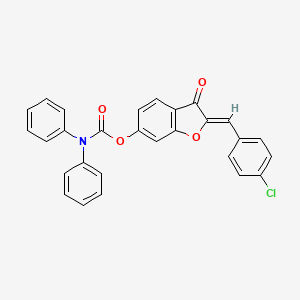 (2Z)-2-(4-chlorobenzylidene)-3-oxo-2,3-dihydro-1-benzofuran-6-yl diphenylcarbamate