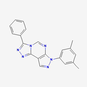 molecular formula C20H16N6 B12211497 3-(3,5-Dimethylphenyl)-7-phenyl-6-hydropyrazolo[5,4-d]1,2,4-triazolo[4,3-e]pyr imidine 