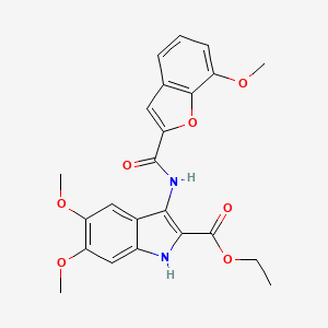 ethyl 5,6-dimethoxy-3-{[(7-methoxy-1-benzofuran-2-yl)carbonyl]amino}-1H-indole-2-carboxylate