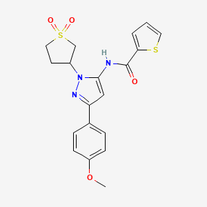 molecular formula C19H19N3O4S2 B12211539 N-(1-(1,1-dioxidotetrahydrothiophen-3-yl)-3-(4-methoxyphenyl)-1H-pyrazol-5-yl)thiophene-2-carboxamide 