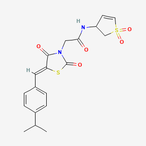 N-(1,1-dioxo-2,3-dihydrothiophen-3-yl)-2-[(5Z)-2,4-dioxo-5-[(4-propan-2-ylphenyl)methylidene]-1,3-thiazolidin-3-yl]acetamide