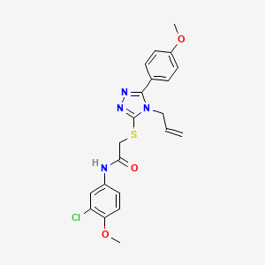 molecular formula C21H21ClN4O3S B12211569 N-(3-chloro-4-methoxyphenyl)-2-{[5-(4-methoxyphenyl)-4-(prop-2-en-1-yl)-4H-1,2,4-triazol-3-yl]sulfanyl}acetamide 