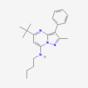 molecular formula C21H28N4 B12211579 N-butyl-5-tert-butyl-2-methyl-3-phenylpyrazolo[1,5-a]pyrimidin-7-amine 