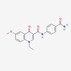 molecular formula C20H19N3O4 B12211589 N-(4-carbamoylphenyl)-1-ethyl-6-methoxy-4-oxo-1,4-dihydroquinoline-3-carboxamide 