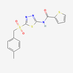 N-(5-((4-methylbenzyl)sulfonyl)-1,3,4-thiadiazol-2-yl)thiophene-2-carboxamide